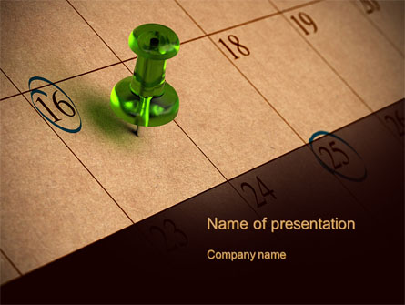 Pushpin in Calendar Presentation Template, Master Slide