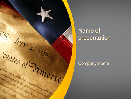 USA Declaration of Independence Presentation Template, Master Slide