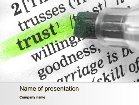 The Word Trust Presentation Template, Master Slide