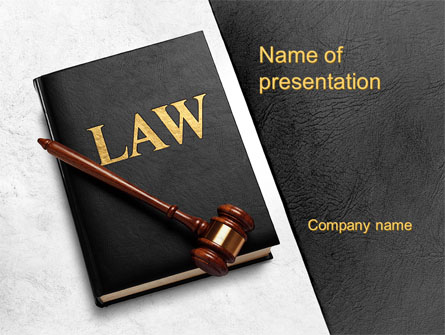 Law Book with Gavel Presentation Template, Master Slide