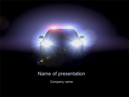 Police Car at Night Presentation Template, Master Slide