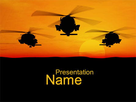 Helicopters at Sunset Presentation Template, Master Slide