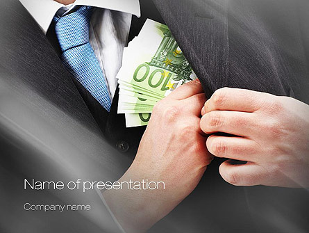 Bribe Money Presentation Template, Master Slide