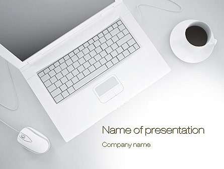 Workplace with Laptop Presentation Template, Master Slide