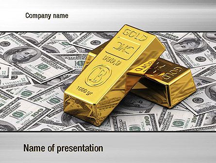 Gold Bars on Dollars Presentation Template, Master Slide