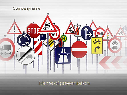 Road Signs Presentation Template, Master Slide
