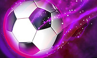Soccer Ball on Purple Presentation Template