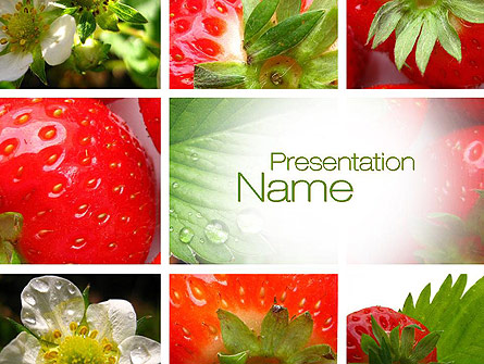 Strawberries Collage Presentation Template, Master Slide