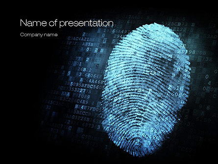 Fingerprint on Digital Screen Presentation Template, Master Slide