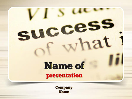 Definition of Success Presentation Template, Master Slide