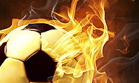 Football in Fire Flame Presentation Template