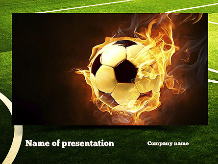 Football in Fire Flame Presentation Template, Master Slide