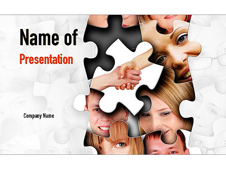 Human Faces Puzzle Presentation Template, Master Slide