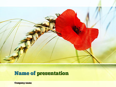 Poppy in Wheat Presentation Template, Master Slide