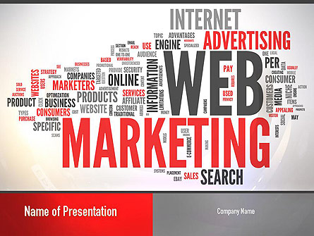 Web Marketing Word Cloud Presentation Template, Master Slide