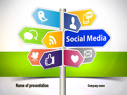 Social Media Signs Presentation Template, Master Slide