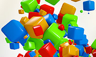 3D Colored Cubes Presentation Template