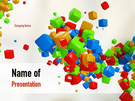 3D Colored Cubes Presentation Template, Master Slide