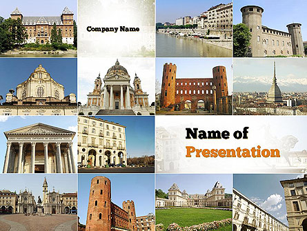 Turin Landmarks Collage Presentation Template, Master Slide