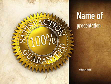 Satisfaction Guaranteed Presentation Template, Master Slide