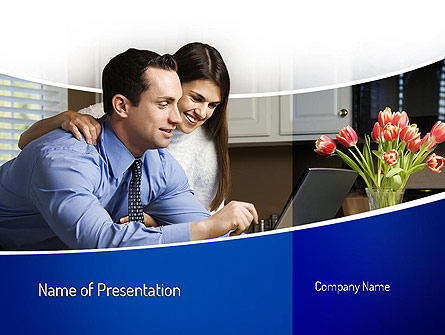 Couple Looking at Laptop Computer Presentation Template, Master Slide