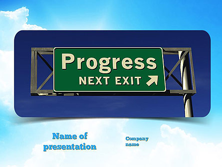 Progress Freeway Sign Presentation Template, Master Slide