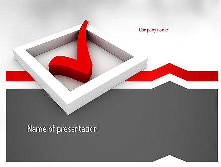 Red Check Mark Presentation Template, Master Slide