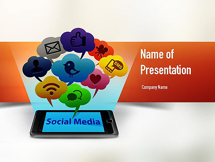 Social Media on Smartphone Presentation Template, Master Slide