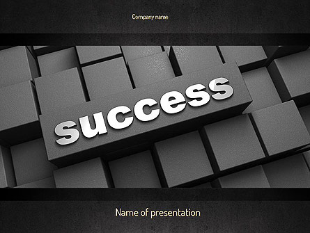 Success Tittle on a Block Presentation Template, Master Slide