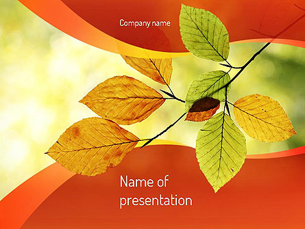 Branch with Yellow Leaves Presentation Template, Master Slide