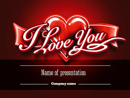 I Love You Presentation Template, Master Slide