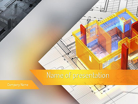 3D House Draft Presentation Template, Master Slide