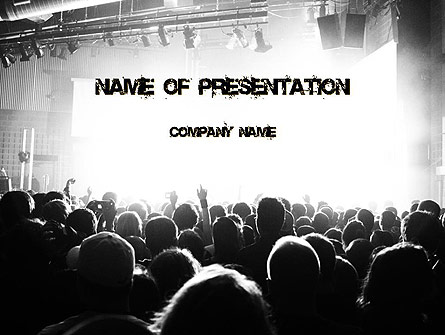 Silhouettes of Concert Crowd Presentation Template, Master Slide