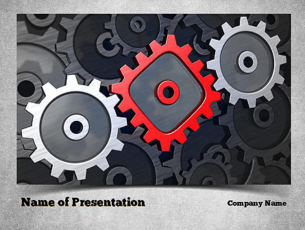 Square Gear Presentation Template, Master Slide