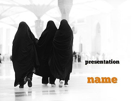 Makkah Kaaba Hajj Muslims Presentation Template, Master Slide