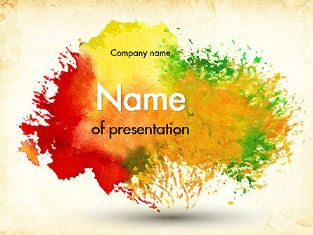 Colorful Watercolor Stains Presentation Template, Master Slide