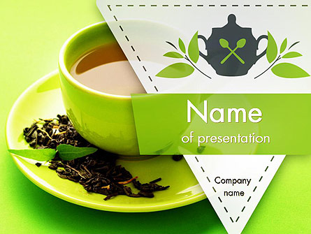 Green Tea Cup Presentation Template, Master Slide