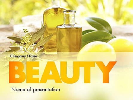 Olive Essential Oils Presentation Template, Master Slide