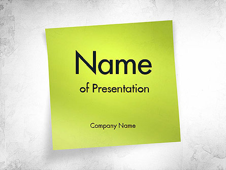 Green Sticky Note Presentation Template, Master Slide