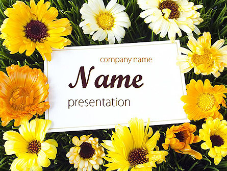 Greeting Card with Flowers Presentation Template, Master Slide