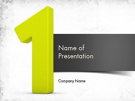 Number One Green Presentation Template, Master Slide