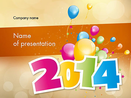 Colorful Happy New Year 2014 Presentation Template, Master Slide