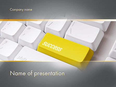 Success Computer Button Presentation Template, Master Slide