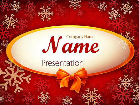 Snowflakes on Red Background Presentation Template, Master Slide