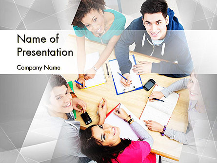 Students at Work Presentation Template, Master Slide