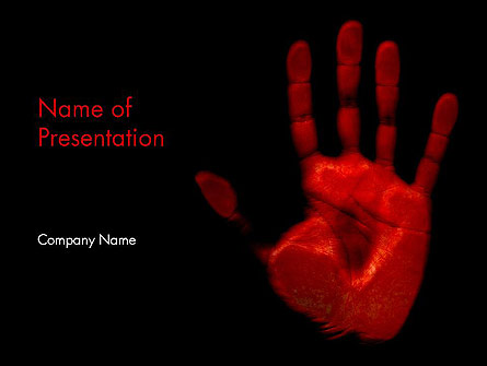 Blood Hand Presentation Template, Master Slide