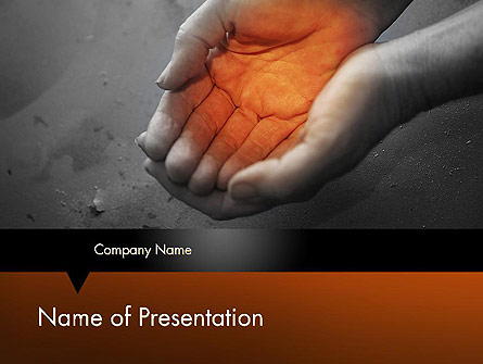 Hands with Light Presentation Template, Master Slide