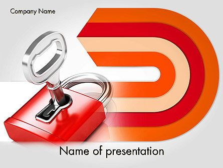 Red Lock Presentation Template, Master Slide