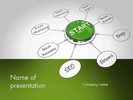 Start SEO Campaign Button Presentation Template, Master Slide