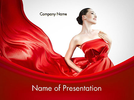 Woman in Red Presentation Template, Master Slide